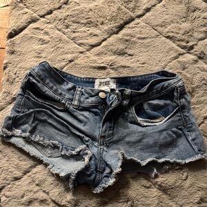 PINK Victoria's Secret Distressed Blue Jean Shorts